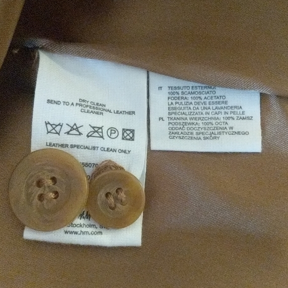 H & M 100 % suede coat in camel beige - Picture 9 of 11